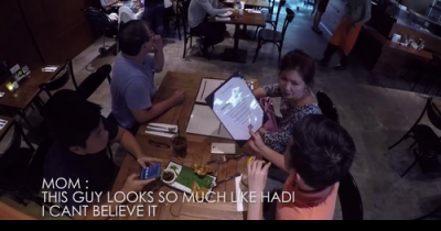 Son Pranks Parents In Restaurant After Losing 20kg Over 3 Years Away From Home