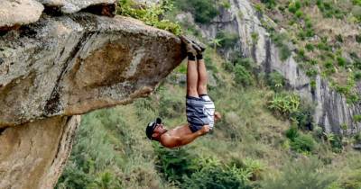This Adrenaline Junkie Likes To Hang From Cliffs By His Feet.