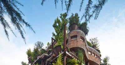 Giant Potted Trees Make This Building A Forest In The Middle Of The City