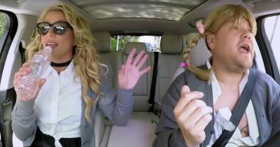 Britney Spears Recreates Her Iconic 'Baby One More Time' Video With James Corden On Carpool Karaoke