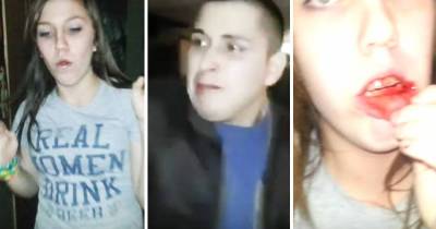 Guy Punches Girl In Face After Being Sucker Punched Multiple Times