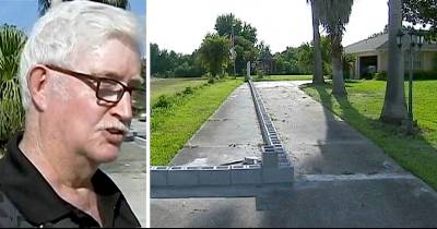 Elderly Man Comes Home To Find Bully Neighbor Blocked Half His Driveway With Cement Bricks