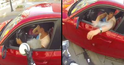 Elusive Girl On A Motorcycle Fights Back At Litterbugs