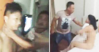 Husband Brutally Beats Cheating Wife And Lover After Finding Them Together