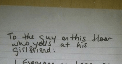 Neighbor With Thin Walls Sends Savage Letter To Jerk Who Constantly Yells At His Girlfriend