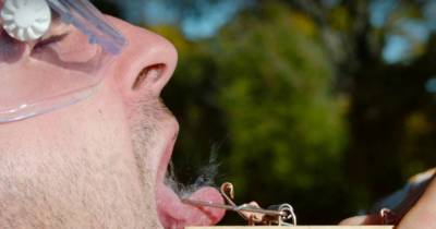 Ultra Slow Motion Of Mouse Trap Crushing Dude's Tongue