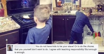 This Mom Is Being Criticized For Teaching Her Son That 'Chores Aren't Just For Girls'.