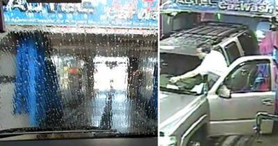Guy Is Going Through A Car Wash When He Decided To Do Something Crazy