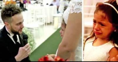 Groom Stops The Wedding, Then He Takes A Knee To Propose To His New Daughter