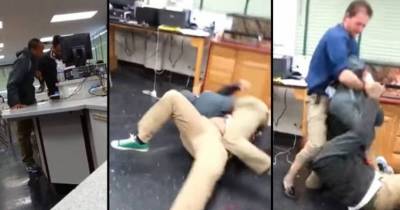 Teacher Breaks Up Brutal Student Fight With Chokehold