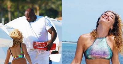 Shaquille O'Neal Draws Headlines For Dwarfing His Girlfriend On The Beaches Of Miami!