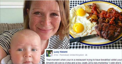 Rude Man Tells Mom In Restaurant To &lsquo;Shut Her Baby Up&rsquo; &mdash; But His Father&rsquo;s Response Stuns Her