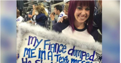 Women Gets Dumped By Text And Gets Awesome Revenge At Football Game