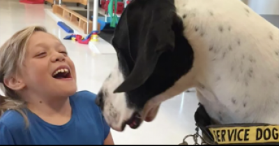 This Service Dog Had &lsquo;The Best Day Ever&rsquo; Thanks To A Special Little Girl Who Considers Him Her Hero