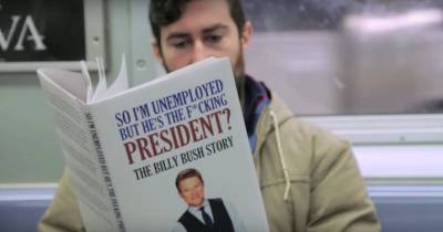 Guy Reads Fake Trump Books On Subway To Prank Riders And Gets Perfect Reactions