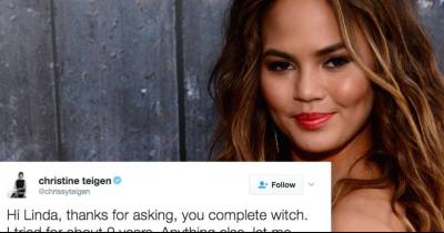 Chrissy Teigen Owned A Twitter Troll Who Shamed Her For Having IVF