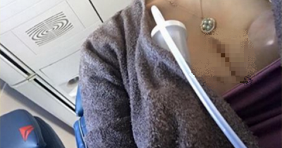 Women Opens Her Shirt On A Plane And The Crew Has No Choice But To Act Fast