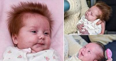 Ten-Week-Old Baby With An Incredible Head Of Hair Already Has A Daily TWO HOUR Styling Regime