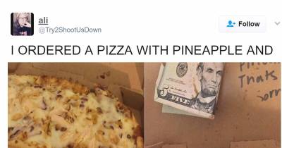 Woman Finds Ridiculous Note With The Pineapple Pizza She Ordered