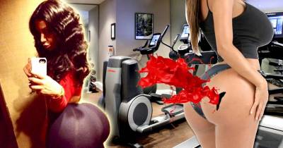 Her Ass Ruptured While Squatting During A Workout! Or Did It?