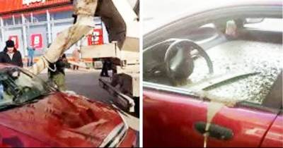 Pissed Off Husband Gets Revenge On Wife By Filling Her Car With Cement