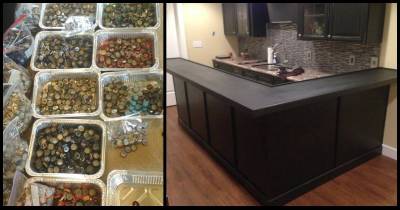 This Man Collected Bottle Caps For Over 5 Years, Then He Used Them To Redo His Kitchen