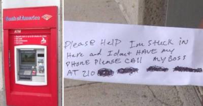 Customers Withdrawing Cash From An ATM Got This Handwritten Note For Help