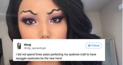 Squiggle Eyebrows And Lips Are The Strangest Beauty Trend Of 2017.
