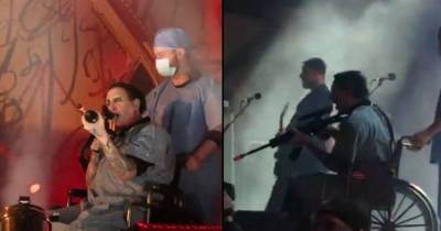 Shock Rock Star Marilyn Manson Aims Fake Gun At Crowd In A City Where A Mass Shooting Occurred.