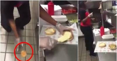Checkers Employee Rubs Burger Bun Into The Floor Before Serving It To A Customer