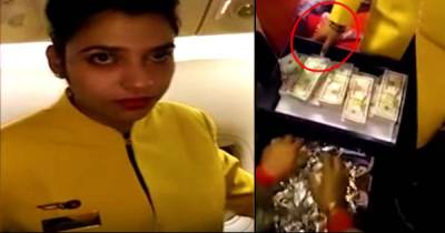 Air Hostess Caught With $500,000 Cash Stuffed Under Her Shoes And Makeup.
