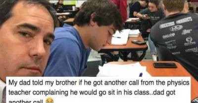 Teen Keeps Acting Up In Class, So His Father Shows Up To Teach Him A Lesson