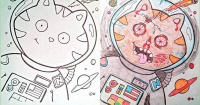 With Just A Little Creativity Anyone Can Take A Harmless Children's Coloring Book And Turn It Into The Stuff Of Nightmares