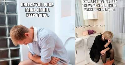 There Is Nothing Funnier Than Inspirational Fitness Quotes Applied To Images Of People Trying To Poop