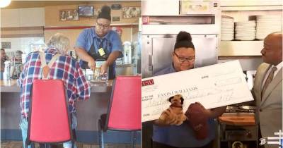 Teen Waitress Gets A $16,000 College Scholarship After Being Seen Helping An Elderly Man Cut His Food