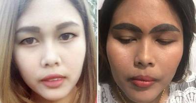 Woman Leaves With Horrific Dark Black Slug-Like Eyebrows After Brow Tattoo Went Horribly Wrong