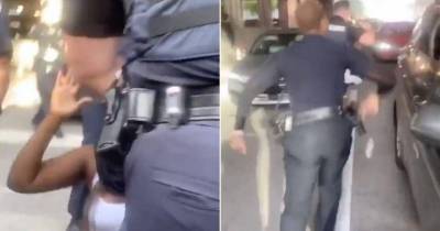 Black Female Police Officer Stands Up For A Protestor After The Cop Pushed A Kneeling Woman