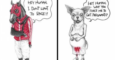 This Artist Creates Heartbreaking Illustrations To Raise Awareness Around Animal Abuse