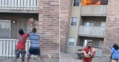 Ex-Football Player Catches Toddler Thrown From The Balcony During A Fire Outbreak