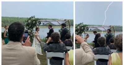 A Huge Bolt of Lightning Strikes Right Next To The Groom Just As He Curses 2020