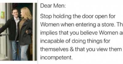 One Woman Tweeted That Men Should Stop Holding Doors Open for Women and Compares It To &lsquo;Putting a Dog on a Leash&rsquo;