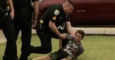 Rude Kid Vandalizing Property And Throwing Rocks At Others After Getting Arrested By The Cops Gets A Dose Of His Own Medicine