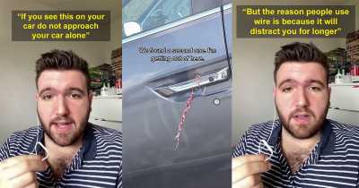 Woman Finds Wire On Car Door, A TikToker Reveals It Might Be A Mark For A Kidnapping