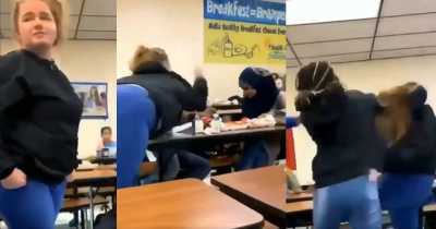 A White Girl Attacking A Muslim Girl Was In Turn Beat Up By A Black Student At Chiefland Middle School