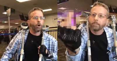 Disabled Racist Man Screams At Person For Speaking Spanish