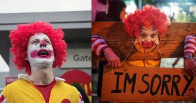 Vegan Animal Rights Protesters hold a McDemonstration outside Mcdonald's in the UK causing burger shortage