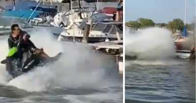 Off-Duty Firefighter Puts Out Blaze With His Jet Ski