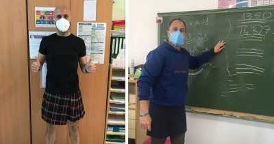 Male Teachers Turn Up In SKIRTS Across Spain To Support Boy Who Was Expelled For Wearing A Skirt