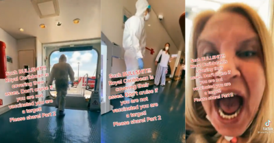 Crazy Moment When Unvaccinated 'Cruise Karen' Freaks Out After Getting Booted From Cruise Over Positive Test