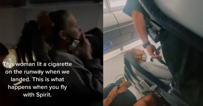 Woman Lights Up A Cigarette As Soon As Plane Lands To The Shock Of Other Passengers